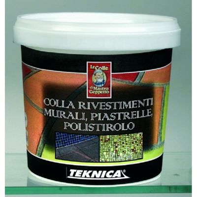 COLLA RIVESTIMENTI MURALI,PIASTRELLE E POLISTIROLO 1 KG TEKNICA